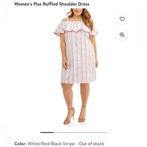 Plus Size Ruffled Shoulder Dress